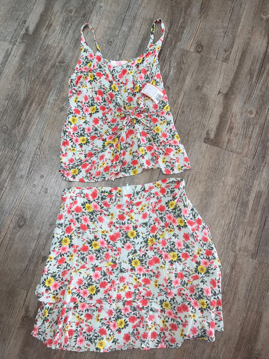 MINT GB GIRLS FLORAL 2PC RUFFLE SET, GIRL 10/12