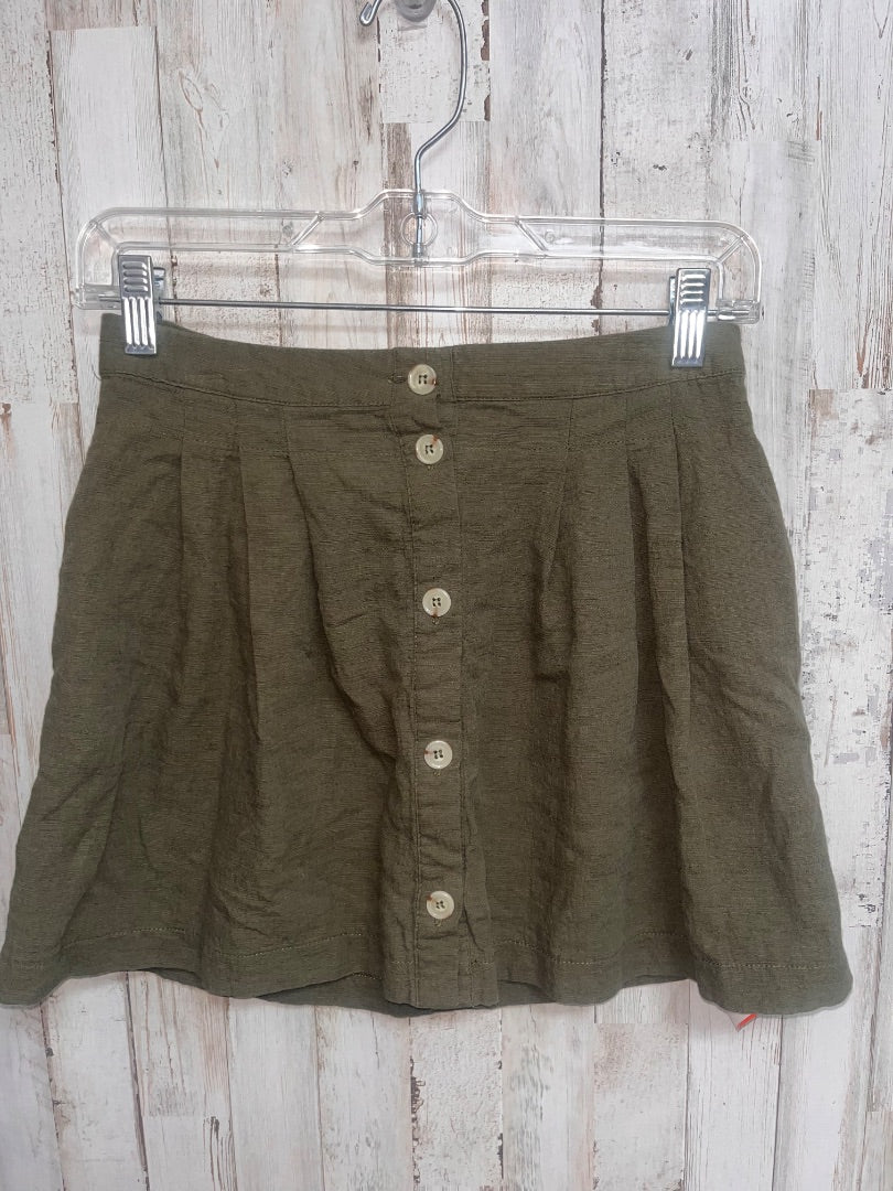 OLIVE GB GIRLS BUTTON UP PLEATED SKIRT, GIRL 10/12