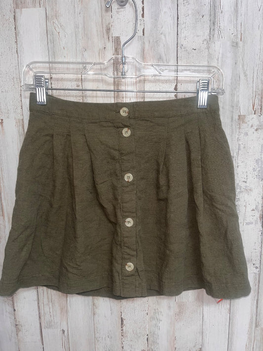 OLIVE GB GIRLS BUTTON UP PLEATED SKIRT, GIRL 10/12