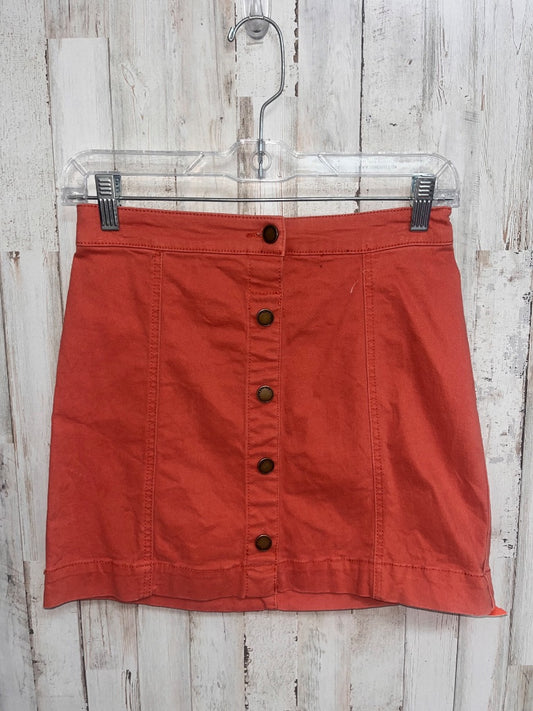 RUST COPPER KEY BUTTON UP SKIRT, GIRL 10/12