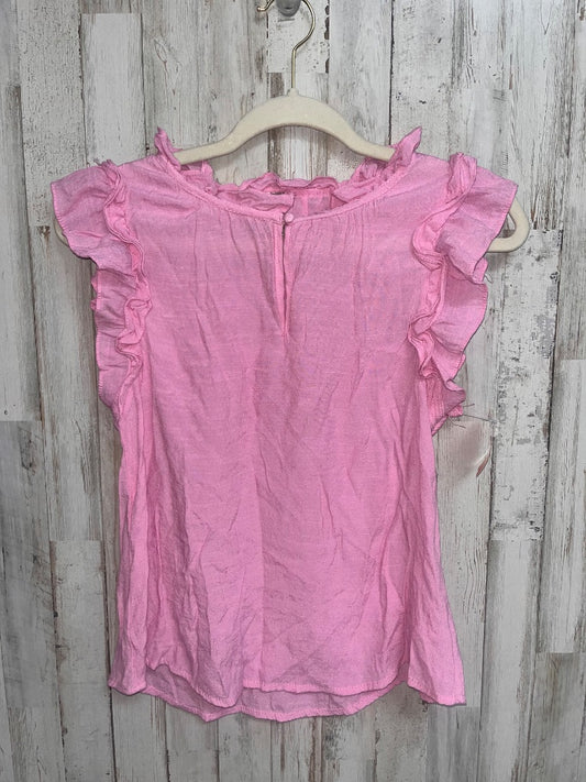 PINK BLU PEPPER RUFFLE SLEEVE MUSLIN TOP, GIRL 10/12