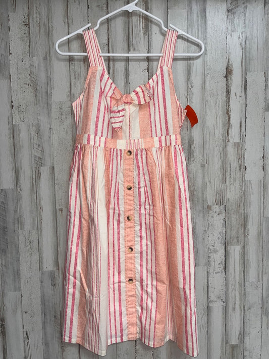 IVORY/PEACH JESSICA SIMPSON STRIPE BUTTON UP DRESS, GIRL 14
