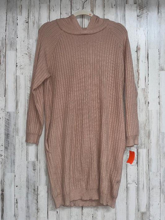 TAN KORI HOODED KNIT DRESS, LADIES M