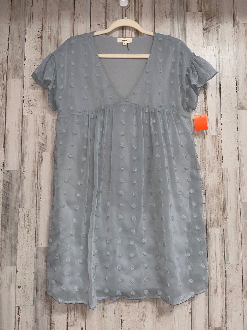 LIGHT BLUE ENTRO PUFF DOT DRESS, LADIES M