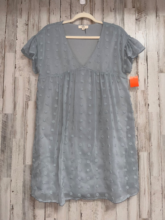 LIGHT BLUE ENTRO PUFF DOT DRESS, LADIES M