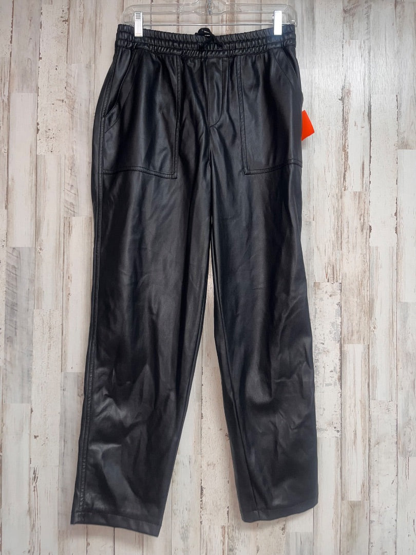 BLACK WONDERLY FAUX LEATHER PANTS, LADIES M