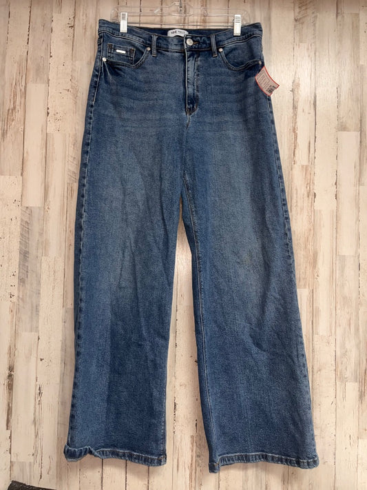 DENIM NINE WEST SZ 10 WIDE LEG JEANS, LADIES L