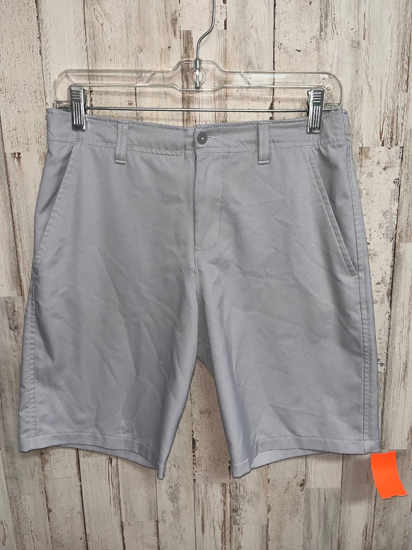 GREY UNDER ARMOUR PERFORMANCE SHORTS, BOY 14/16
