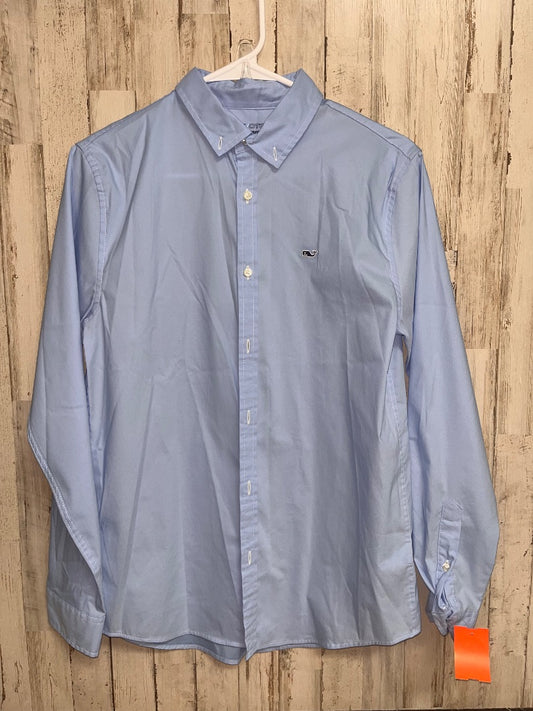 LIGHT BLUE VINEYARD VINES PERFORMANCE BUTTON UP, BOY 18