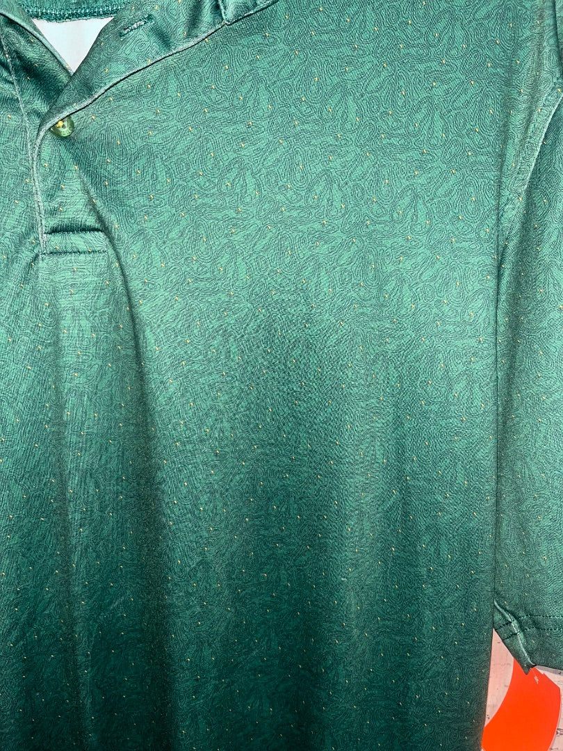 GREEN SOUTHERN MARSH DRY FIT GOLF PRINT POLO, BOY ADULT S