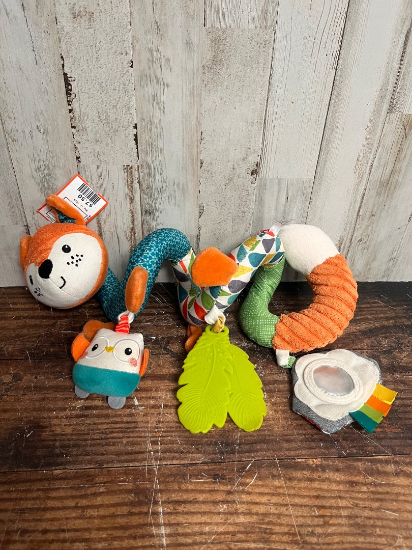 ORANGE INFANTINO PLUSH SPIRAL FOX HANGING TOY