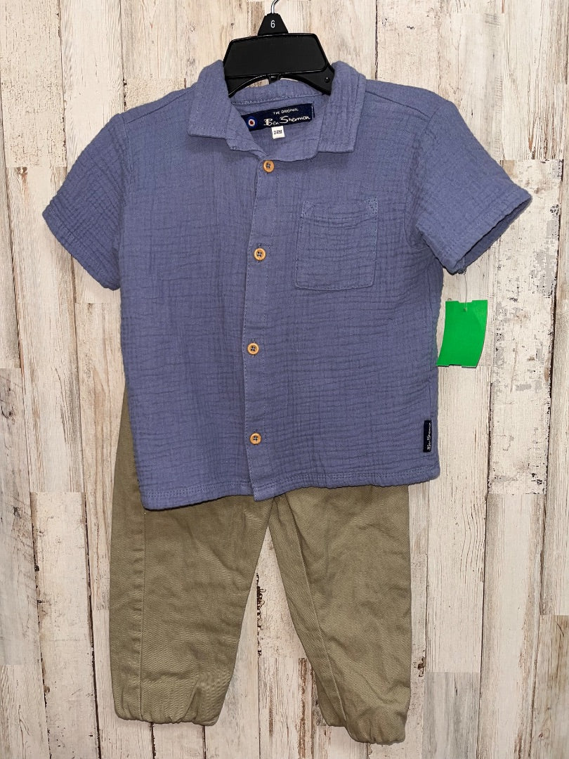 BLUE BEN SHERMAN 2PC MUSLIN/KHAKI SET, BOY 24M