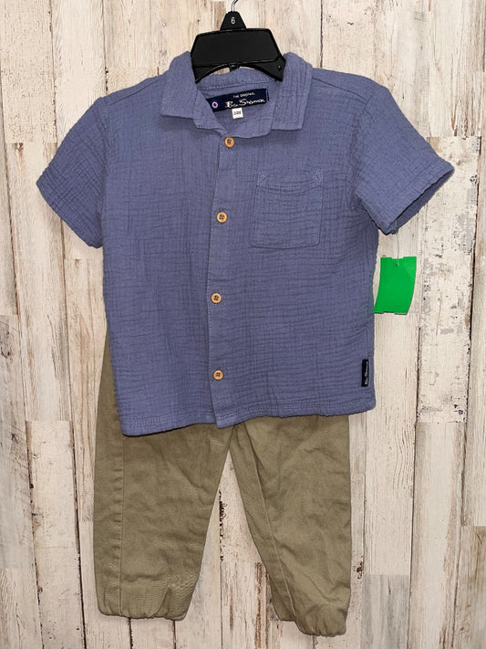 BLUE BEN SHERMAN 2PC MUSLIN/KHAKI SET, BOY 24M