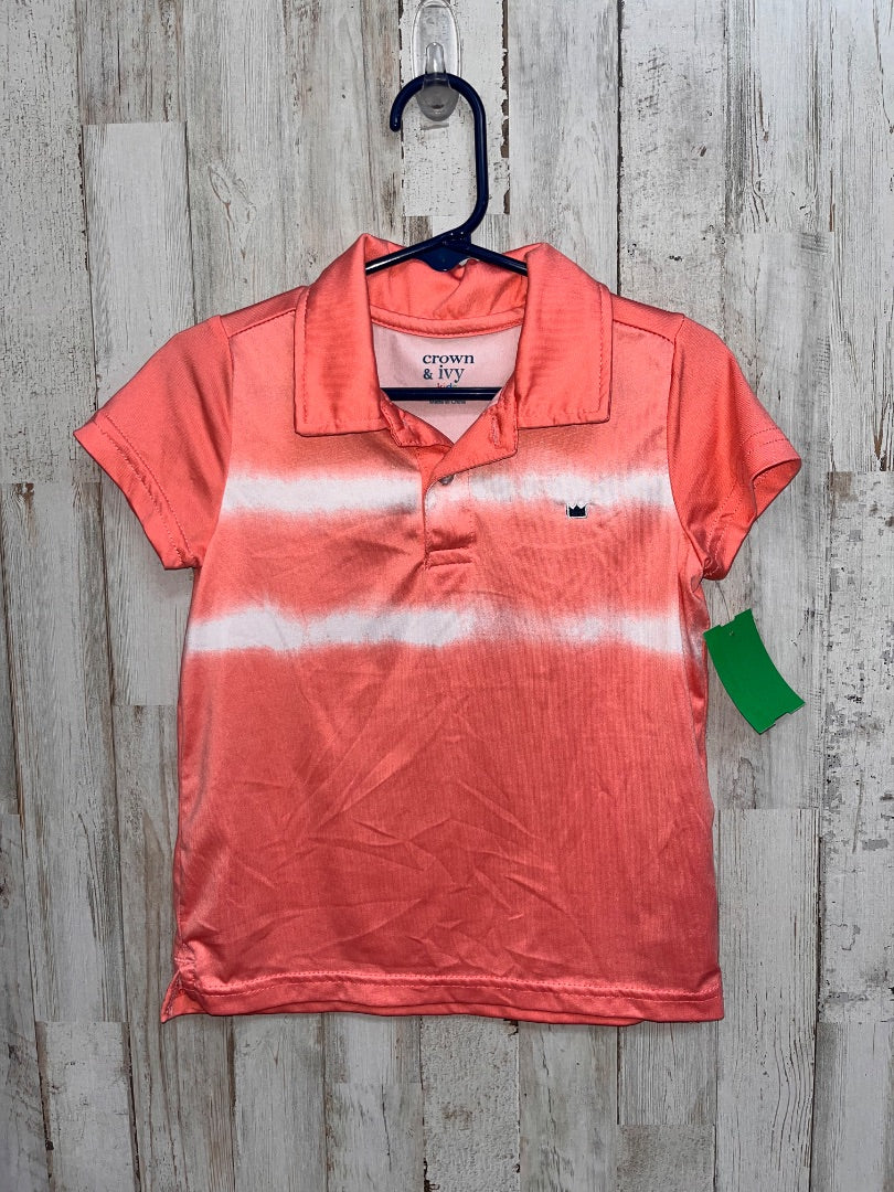 CORAL CROWN & IVY DRY FIT DYE POLO, BOY 2T