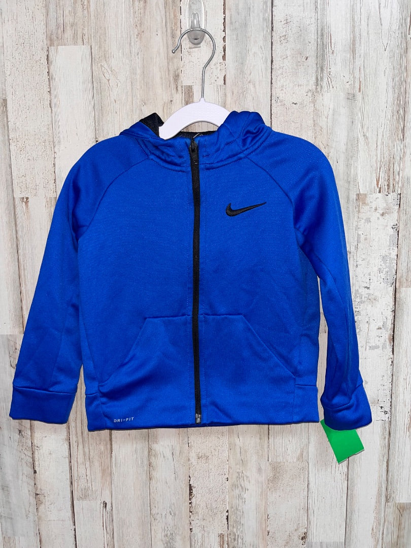 BRIGHT BLUE NIKE LOGO ZIP HOODIE, BOY 3T