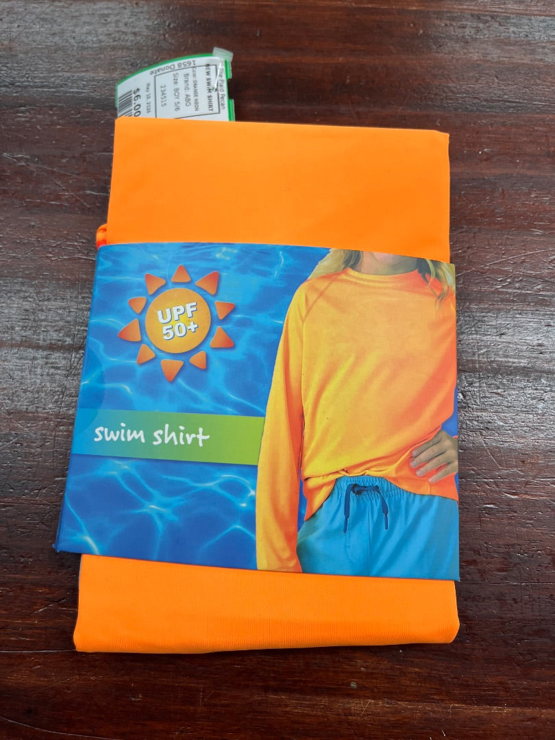 ORANGE NEON ABG NEW SWIM SHIRT, BOY 5/6