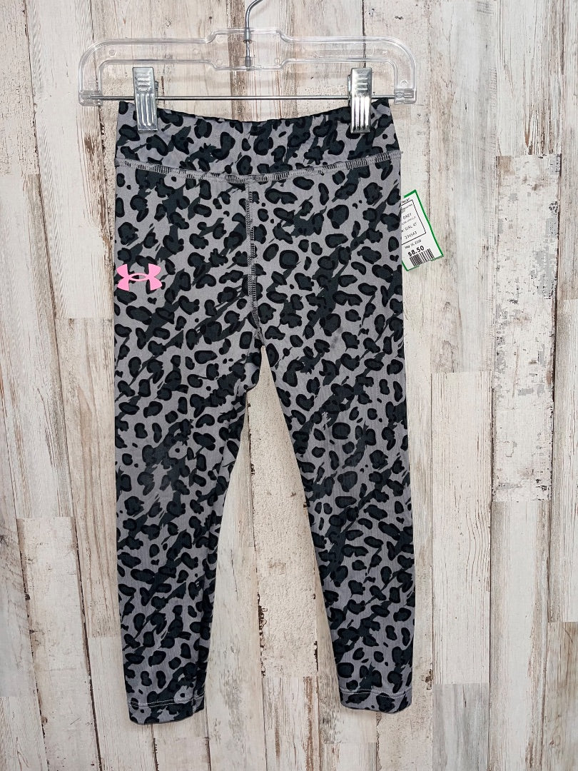 GREY UNDER ARMOUR SPOTTED DRY FIT LEGGINGS, GIRL 4T