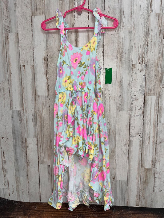 MINT FABKIDS FLORAL HIGH LOW ROMPER, GIRL 6/7