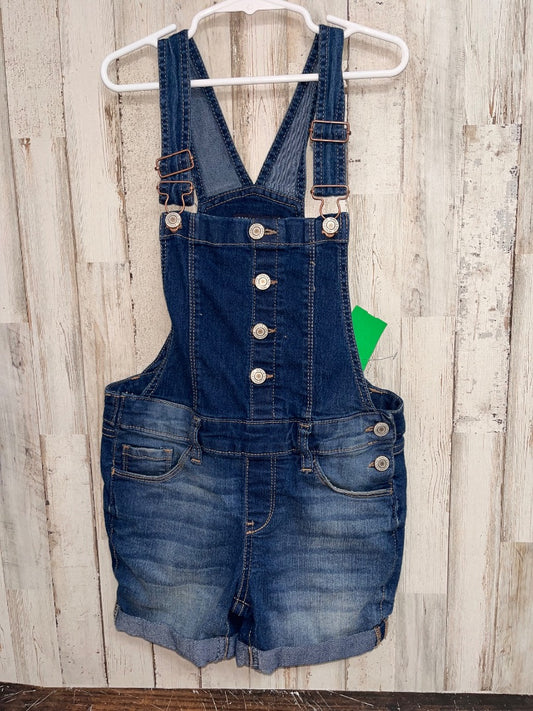 DARK VANILLA STAR DENIM OVERALL SHORTS, GIRL 8