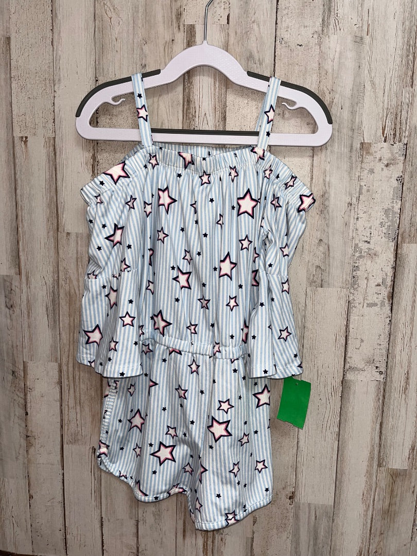 LIGHT BLUE LOVE AT FIRST SIGHT STAR COLD SHOULDER ROMPER, GIRL 10/12