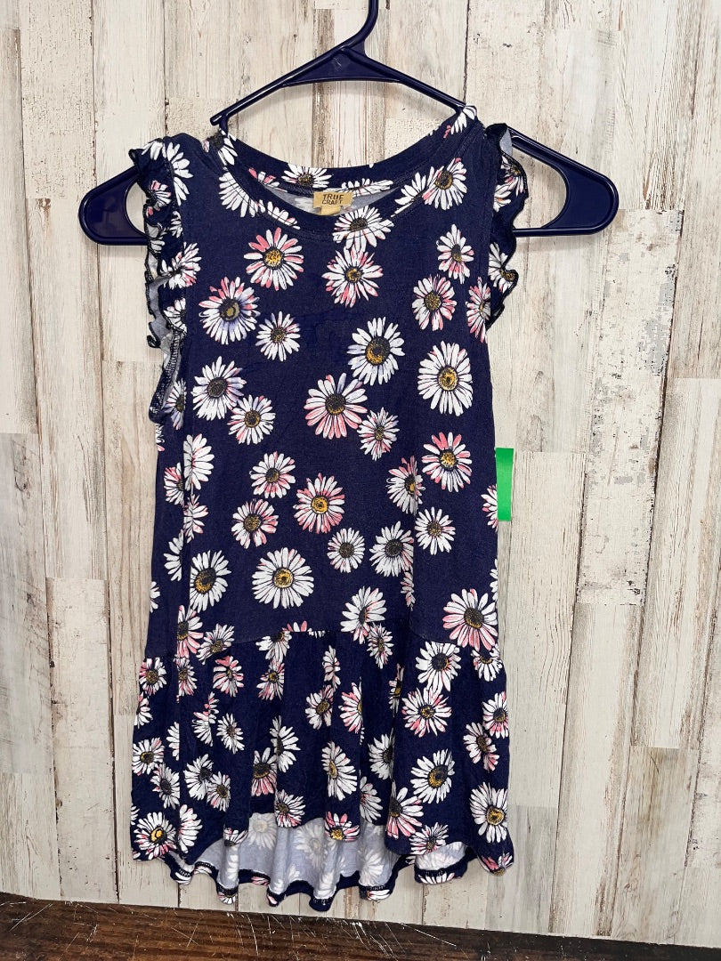 NAVY TRUE CRAFT SUNFLOWER TUNIC, GIRL 10/12