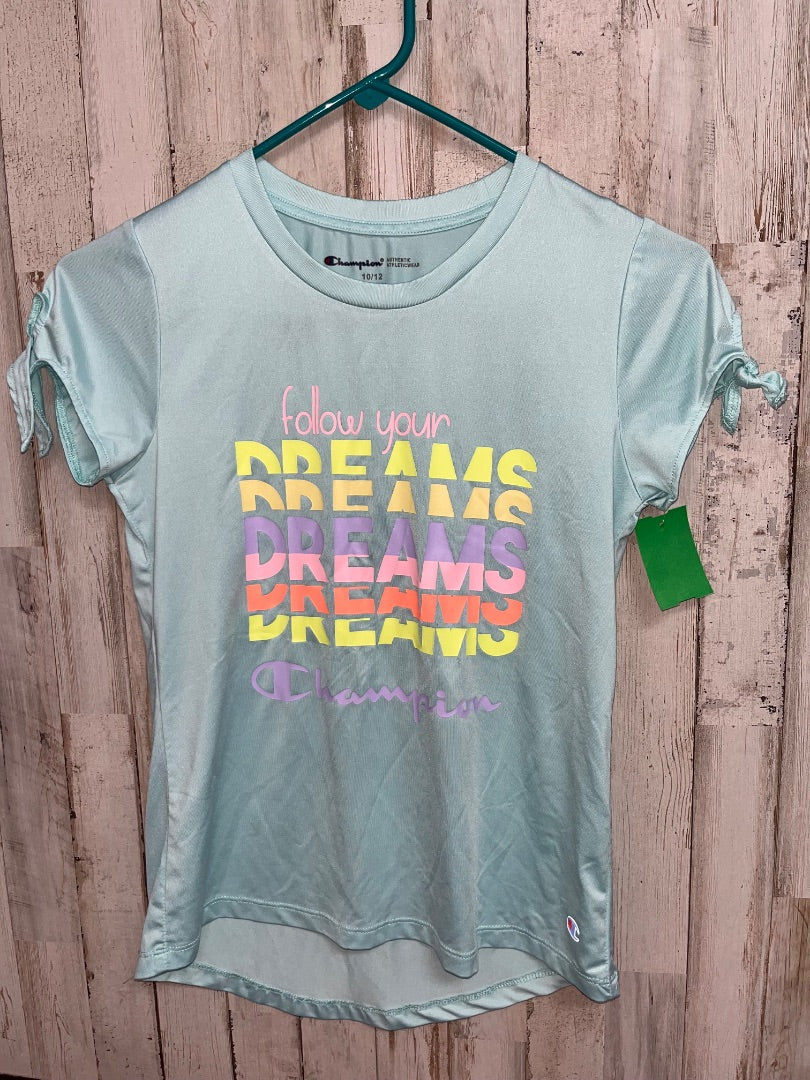 MINT CHAMPION FOLLOW YOUR DREAMS DRY FIT TEE, GIRL 10/12