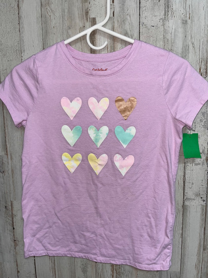 LILAC CAT & JACK HEART TEE, GIRL 10/12