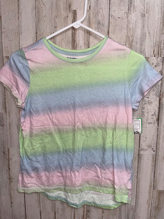 GREEN/PINK OLD NAVY DYE FADE SOFTEST TEE, GIRL 10/12 PLUS