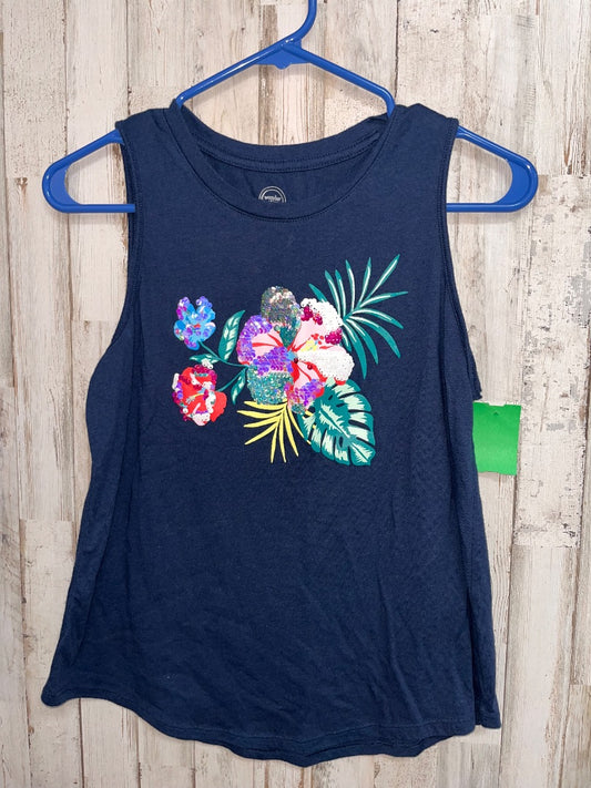 NAVY WONDER NATION SEQUIN FLOWER TANK, GIRL 14/16