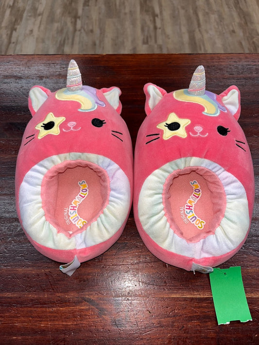 PINK SQUISHMALLOWS UNICORN SLIPPERS, SHOES Y4/5
