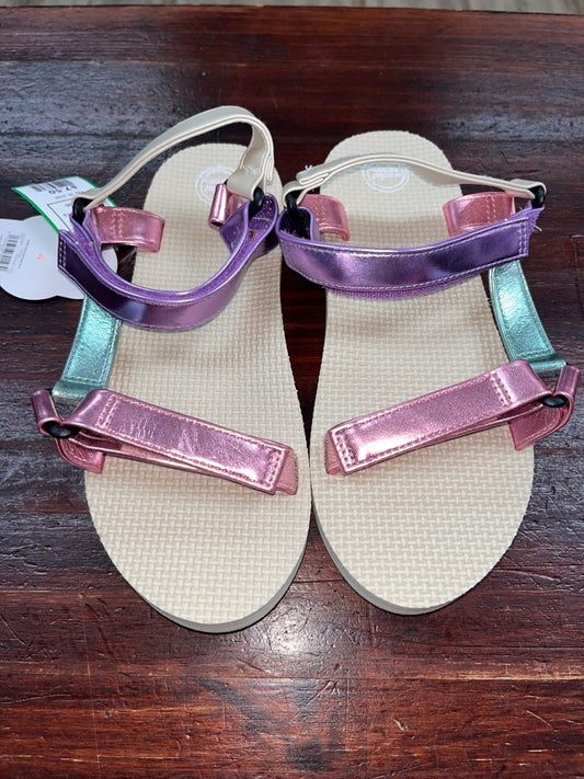 PINK WONDER NATION NEW METALLIC VELCRO SANDALS, SHOES Y4
