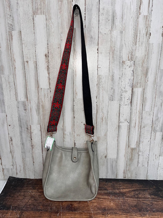 GREY  FLOWER STRAP CROSSBODY