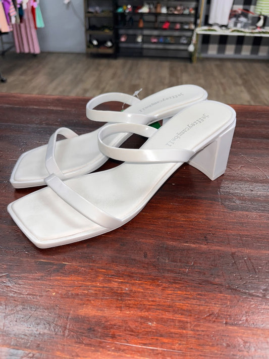 WHITE JEFFREY CAMPBELL DOUBLE STRAP CHUNKY HEELS, SHOES A7