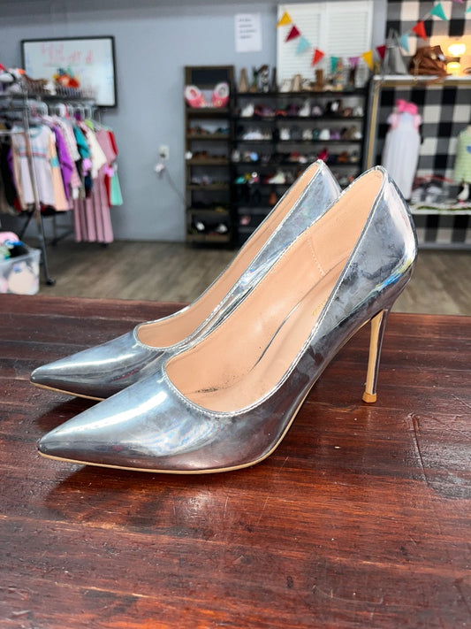 SILVER GEN SHOU METALLIC PUMPS, SHOES A7