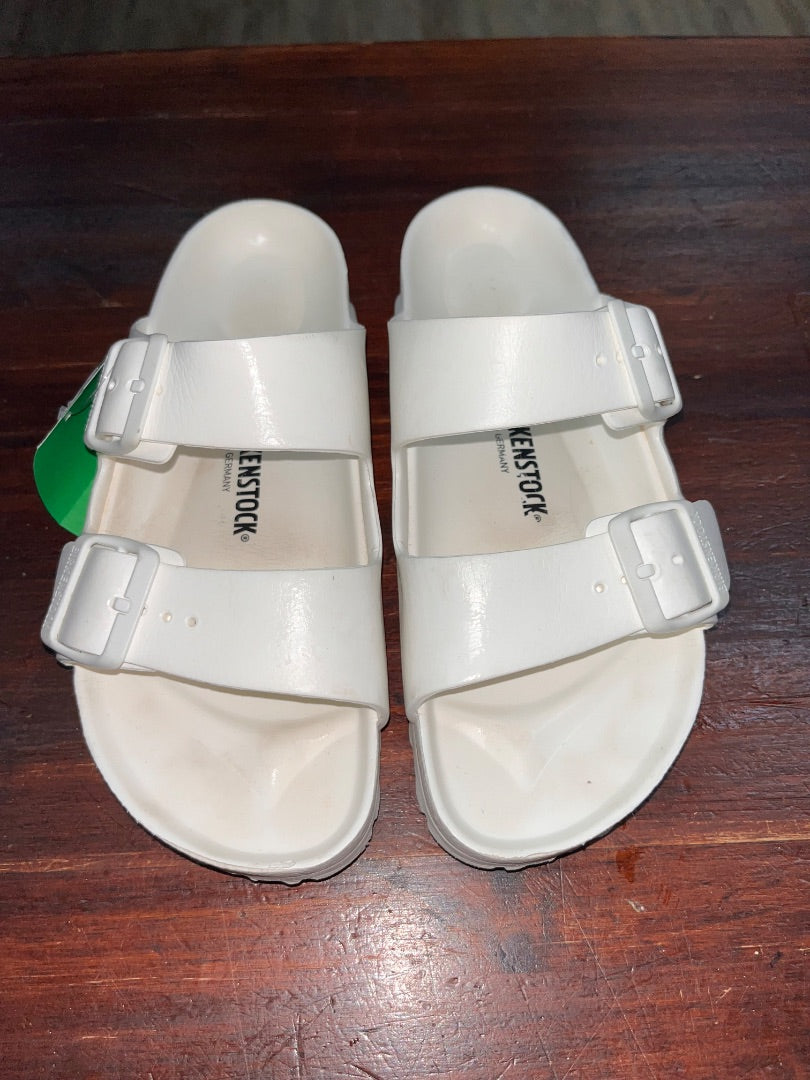 WHITE BIRKENSTOCK RUBBER DOUBLE STRAP SANDALS, SHOES A7