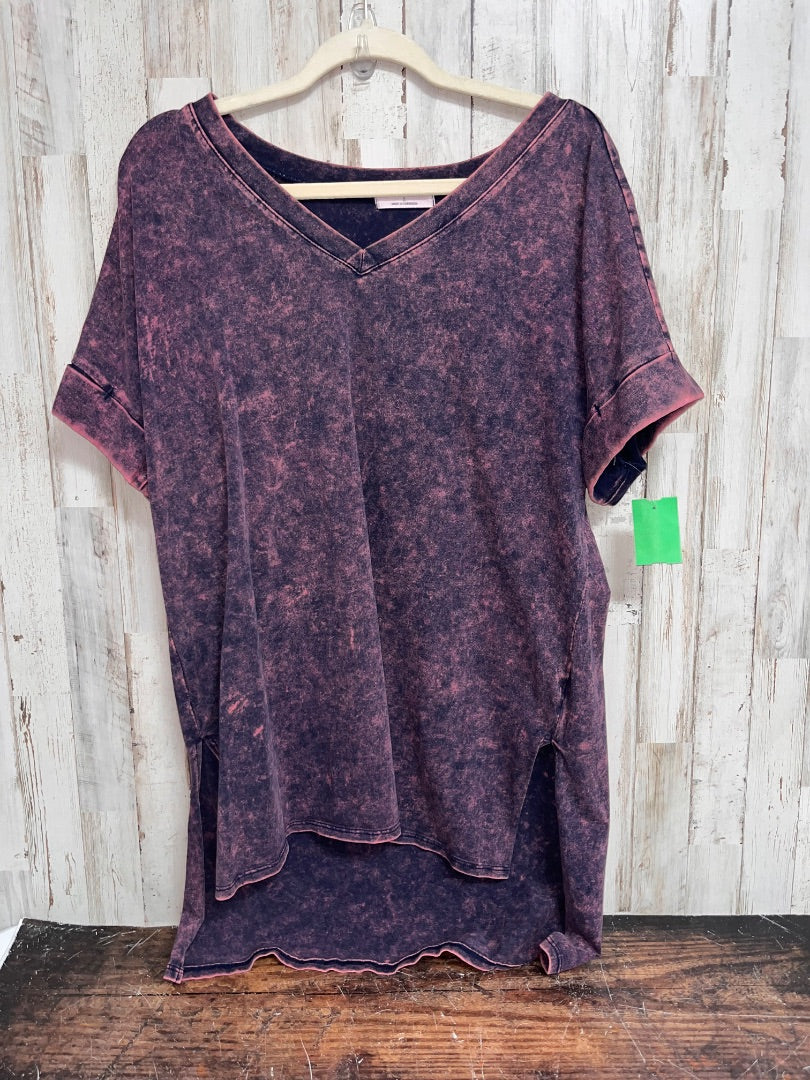 PURPLE ZENANA BLEACHED TOP, LADIES S