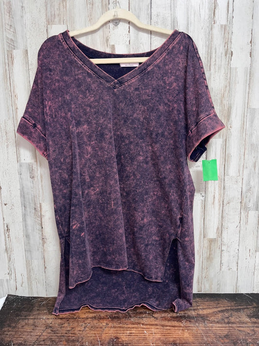 PURPLE ZENANA BLEACHED TOP, LADIES S