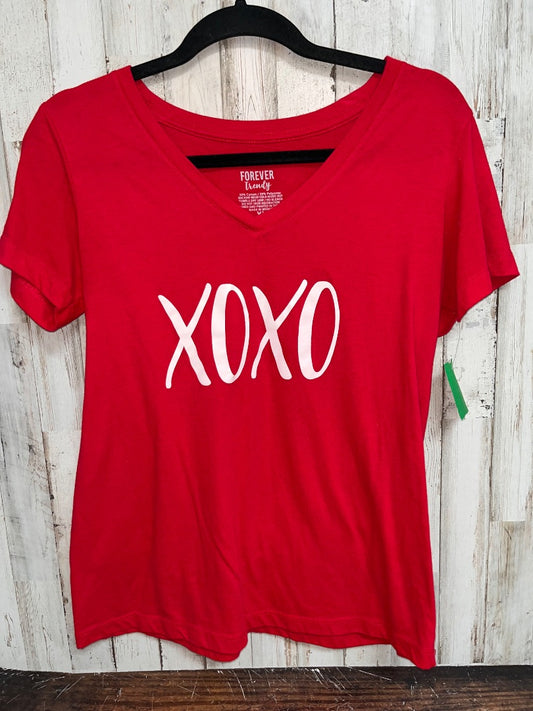 RED FOREVER TRENDY XOXO TEE, LADIES XL
