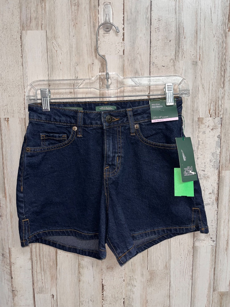 BLUE WILD FABLE NEW 00R DARK DENIM SHORTS, LADIES XS