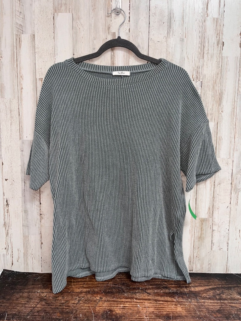 DUSTY BLUE TRES BIEN RIBBED TOP, LADIES M