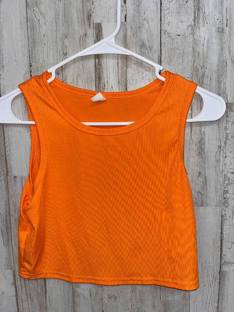 ORANGE SHEIN RIBBED CROP TANK, GIRL 13