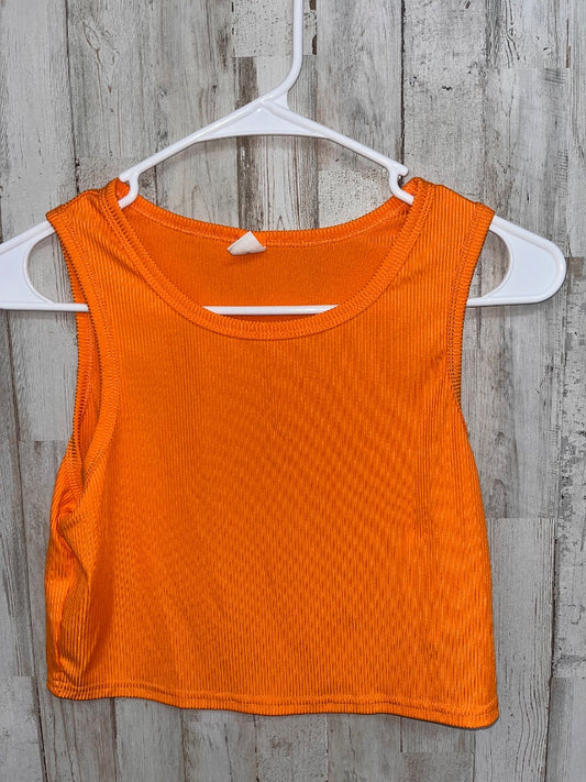 ORANGE SHEIN RIBBED CROP TANK, GIRL 13
