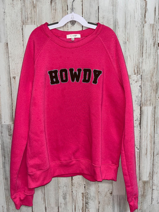 PINK NO COMMENT HOWDY PATCH SWEATSHIRT, GIRL 16