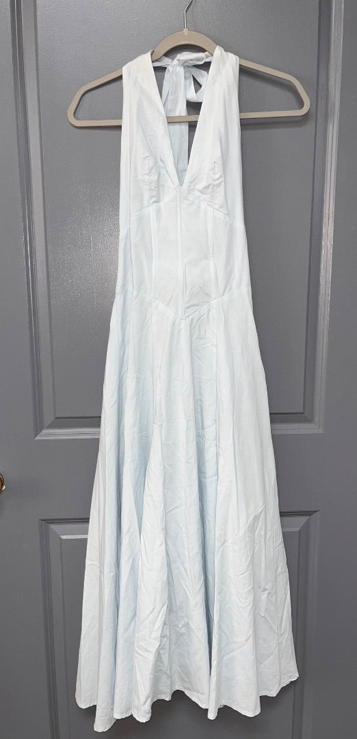 LIGHT BLUE SNDYS NEW HALTER DRESS, LADIES XS