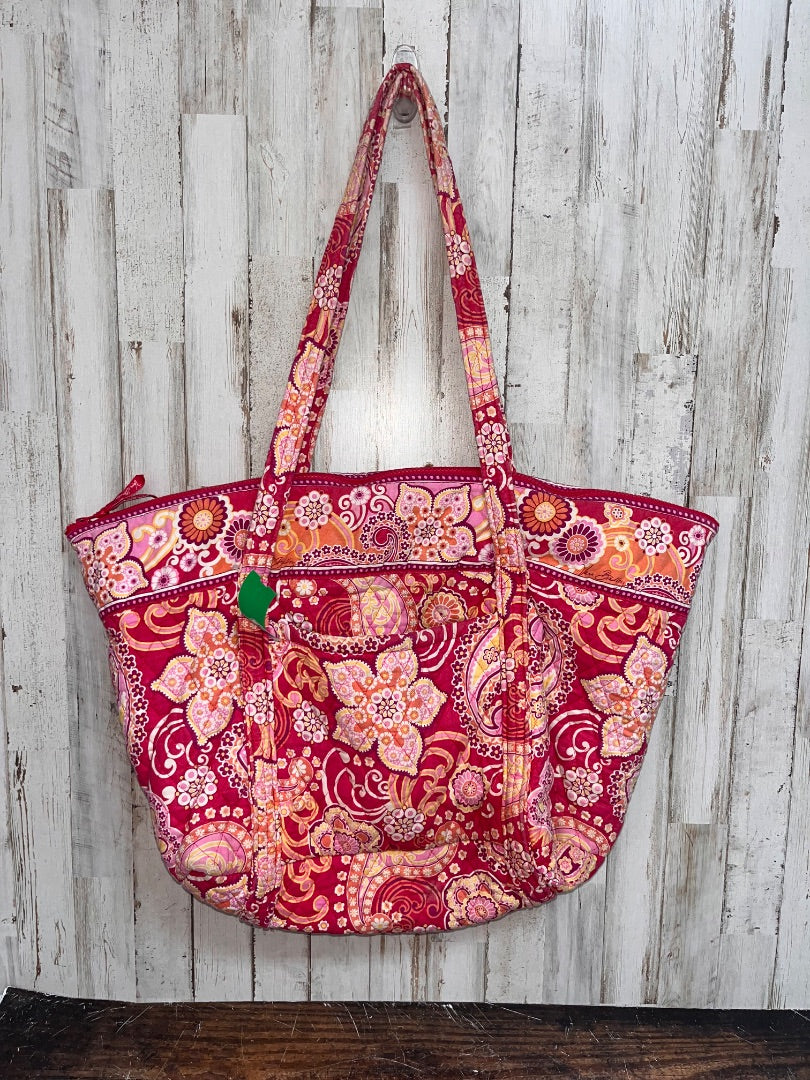 PINK VERA BRADLEY LARGE FLORAL TOTE