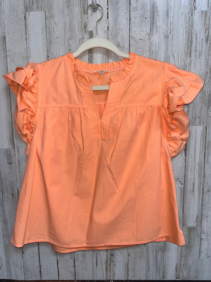 ORANGE JODIFL RUFFLE SLEEVE BLOUSE, LADIES M