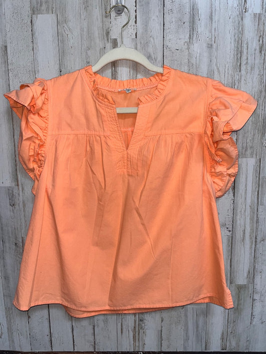 ORANGE JODIFL RUFFLE SLEEVE BLOUSE, LADIES M