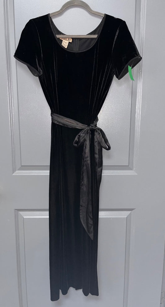 BLACK ROBBIE BEE VELVET MAXI DRESS SZ 8, LADIES M