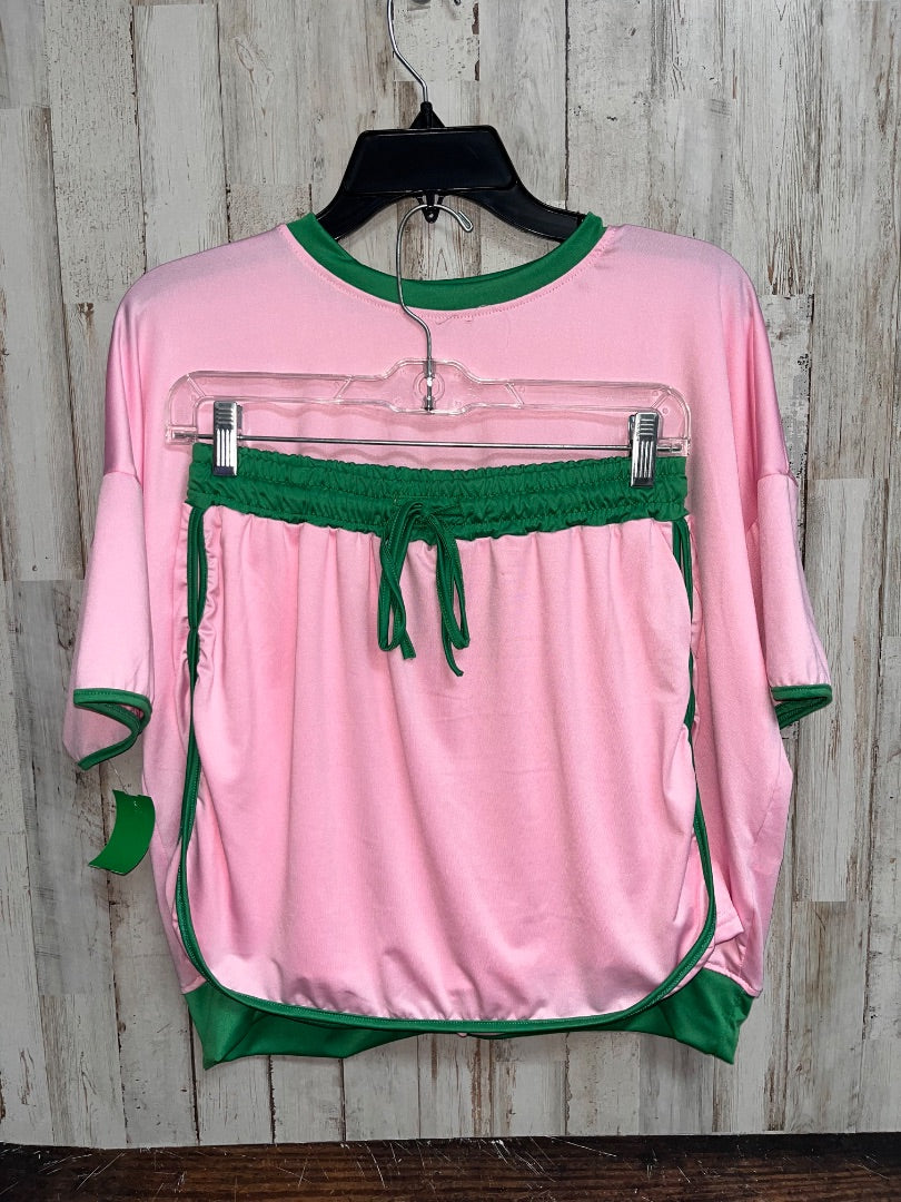 PINK/GREEN  2PC SKORT SET, LADIES M