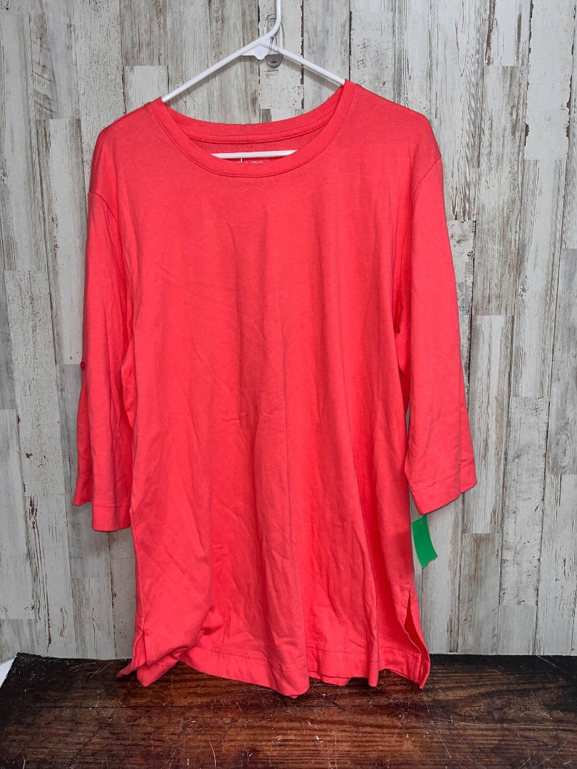 CORAL D & CO 3/4 SLEEVE COTTON SHIRT, LADIES L